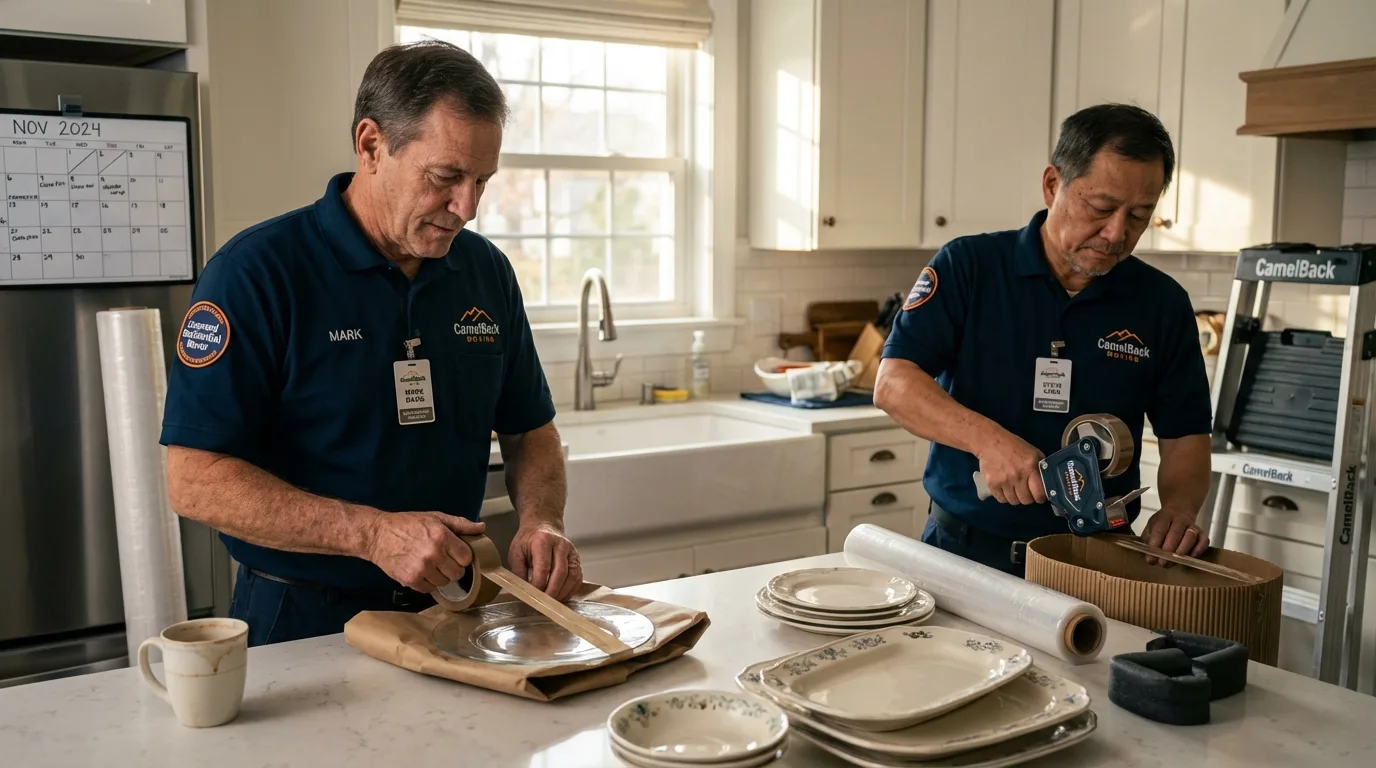 Professional crew packing kitchen dishware in Sanford, FL